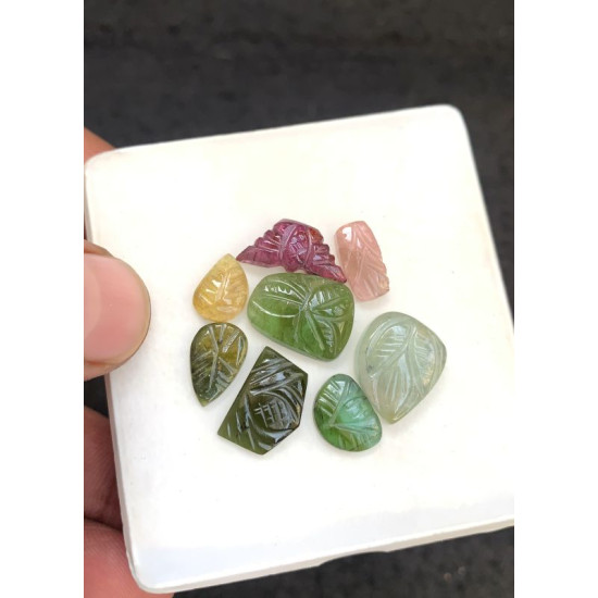 High Quality Natural Tourmaline Hand Craved Mix Shape Cabochons Gemstone For Jewelry