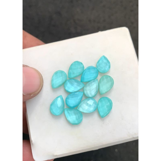 High Quality Arizona Turquoise and Crystal Doublet Rose Cut Pear Shape Cabochons Gemstone For Jewelry