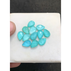 High Quality Arizona Turquoise and Crystal Doublet Rose Cut Pear Shape Cabochons Gemstone For Jewelry