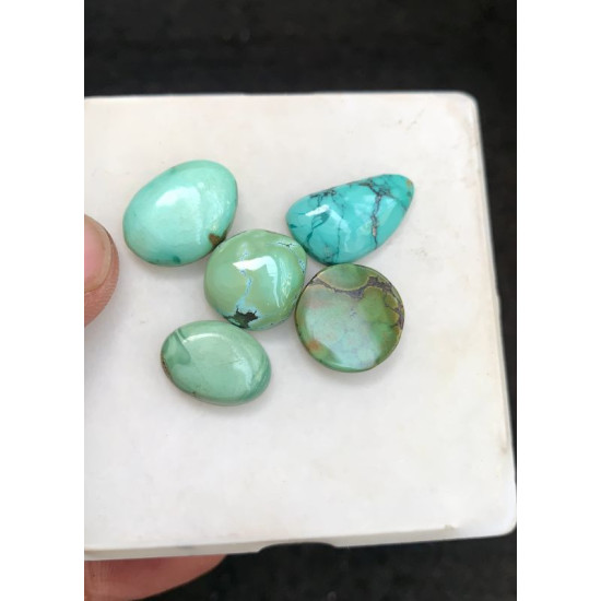 High Quality Natural Tibetan Turquoise Smooth Mix Shape Cabochons Gemstone For Jewelry