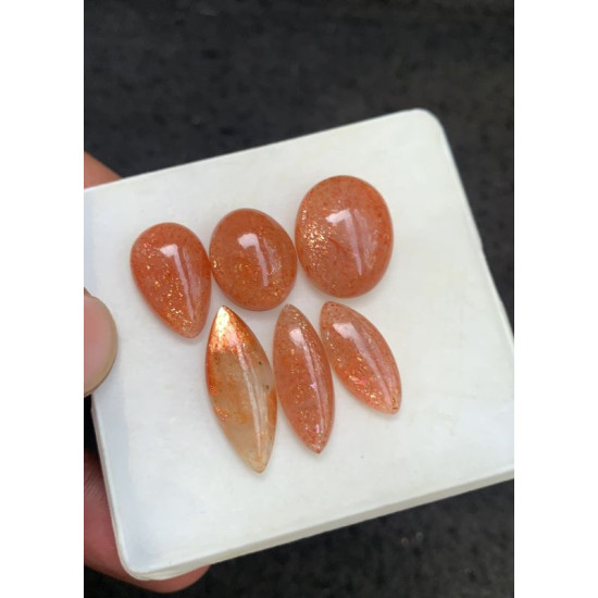 High Quality Natural Sunstone Smooth Mix Shape Cabochons Gemstone For Jewelry