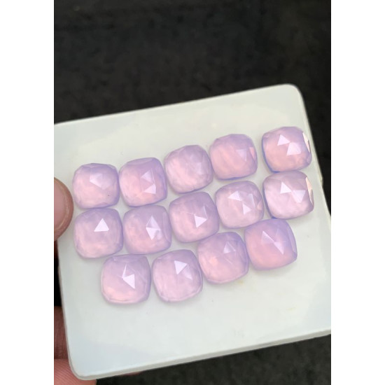 High Quality Natural Lavender Quartz Rose Cut Cushion Shape Cabochons Gemstone For Jewelry