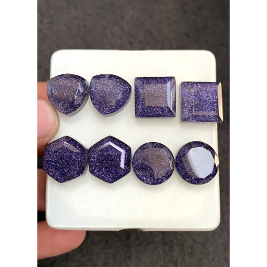 High Quality Natural Blue Send Stone and Crystal Doublet Step Cut Pair Mix Shape Cabochons Gemstone For Jewelry