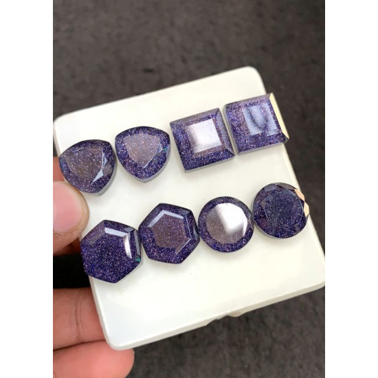 High Quality Natural Blue Send Stone and Crystal Doublet Step Cut Pair Mix Shape Cabochons Gemstone For Jewelry