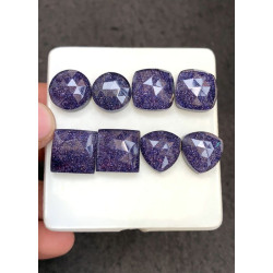 High Quality Natural Blue Send Stone and Crystal Doublet Step Cut Pair Mix Shape Cabochons Gemstone For Jewelry