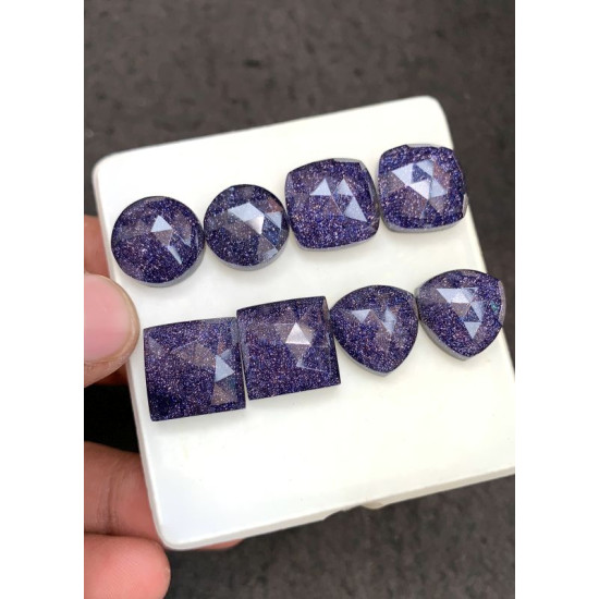 High Quality Natural Blue Send Stone and Crystal Doublet Step Cut Pair Mix Shape Cabochons Gemstone For Jewelry