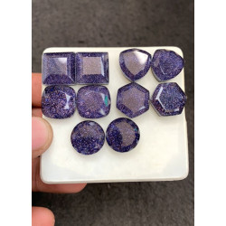 High Quality Natural Blue Send Stone and Crystal Doublet Step Cut Pair Mix Shape Cabochons Gemstone For Jewelry