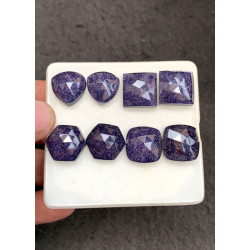 High Quality Natural Blue Send Stone and Crystal Doublet Rose Cut Pair Mix Shape Cabochons Gemstone For Jewelry