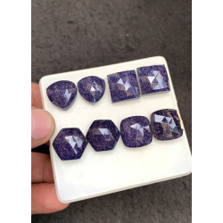 High Quality Natural Blue Send Stone and Crystal Doublet Rose Cut Pair Mix Shape Cabochons Gemstone For Jewelry