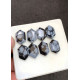 High Quality Natural Snow Flake Obsidian Step Cut Hexagon Shape Cabochons Gemstone For Jewelry