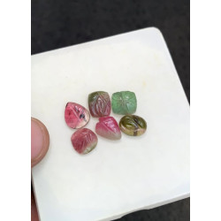 High Quality Natural Watermelon Tourmaline Hand Craved Mix Shape Cabochons Gemstone For Jewelry