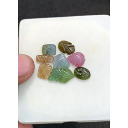 High Quality Natural Watermelon Tourmaline Hand Craved Mix Shape Cabochons Gemstone For Jewelry