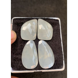 High Quality Natural White Moonstone Rose Cut Pair Fancy Shape Cabochons Gemstone For Jewelry