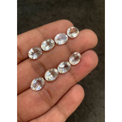 High Quality Natural White Topaz Faceted Cut Oval Shape Gemstone For Jewelry