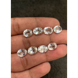 High Quality Natural White Topaz Faceted Cut Oval Shape Gemstone For Jewelry