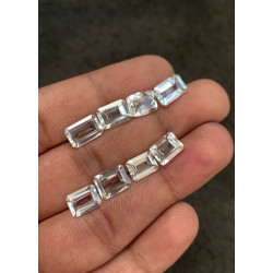 High Quality Natural White Topaz Faceted Cut Rectangle Shape Gemstone For Jewelry