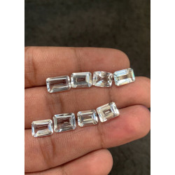 High Quality Natural White Topaz Faceted Cut Rectangle Shape Gemstone For Jewelry