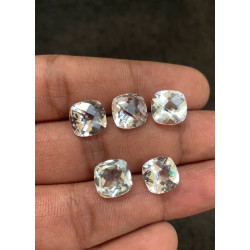 High Quality Natural White Topaz Faceted Cut Cushion Shape Gemstone For Jewelry
