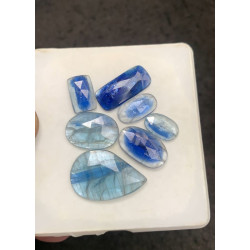 High Quality Natural Bio Color Aqua Kyanite Rose Cut Mix Shape Cabochons Gemstone For Jewelry