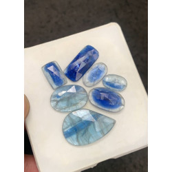 High Quality Natural Bio Color Aqua Kyanite Rose Cut Mix Shape Cabochons Gemstone For Jewelry