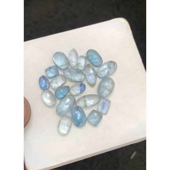 High Quality Natural Aqua Kyanite Rose Cut Mix Shape Cabochons Gemstone For Jewelry