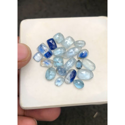 High Quality Natural Bio Color Aqua Kyanite Rose Cut Mix Shape Cabochons Gemstone For Jewelry