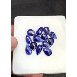 High Quality Natural Thailand Blue Sapphire Rose Cut Pear Shape Cabochons Gemstone For Jewelry