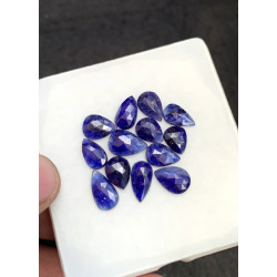 High Quality Natural Thailand Blue Sapphire Rose Cut Pear Shape Cabochons Gemstone For Jewelry