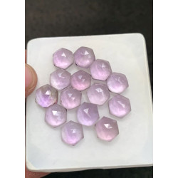 High Quality Natural Amethyst Rose Cut Hexagon Shape Cabochons Gemstone For Jewelry