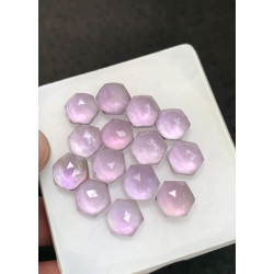 High Quality Natural Amethyst Rose Cut Hexagon Shape Cabochons Gemstone For Jewelry