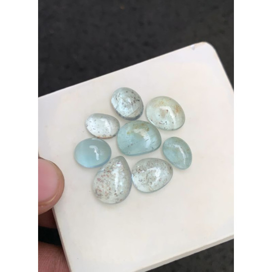 High Quality Natural Aquamarine Smooth Mix Shape Cabochons Gemstone For Jewelry
