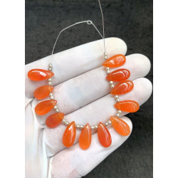 High Quality Natural Carnelian Smooth Briolette Pear Shape Gemstone For Jewelry