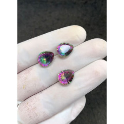 High Quality Natural Mystic Topaz Faceted Cut Pear Shape Gemstone For Jewelry