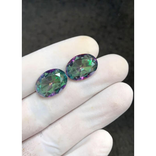 High Quality Natural Mystic Topaz Faceted Cut Oval Shape Gemstone For Jewelry