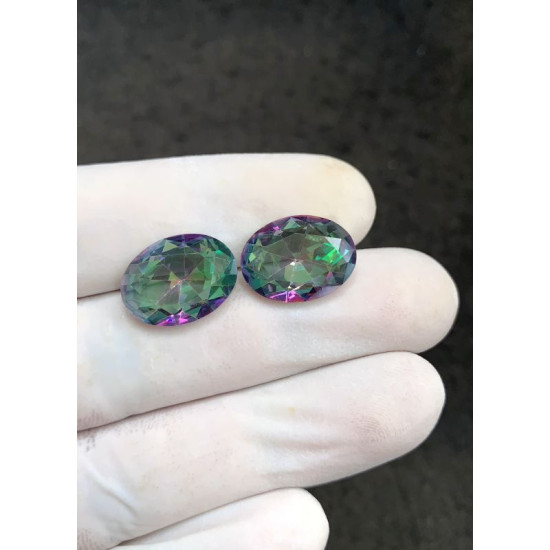 High Quality Natural Mystic Topaz Faceted Cut Oval Shape Gemstone For Jewelry