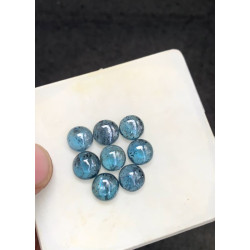 High Quality Natural Teal Green Kyanite Smooth Round Shape Cabochons Gemstone For Jewelry