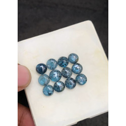 High Quality Natural Teal Green Kyanite Smooth Round Shape Cabochons Gemstone For Jewelry