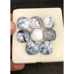 High Quality Natural Dendrite Opal Rose Cut Cushion Shape Cabochon Gemstone For Jewelry