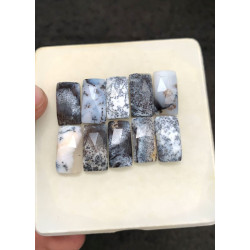 High Quality Natural Dendrite Opal Rose Cut Rectangle Shape Cabochon Gemstone For Jewelry