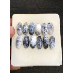 High Quality Natural Dendrite Opal Rose Cut Oval Shape Cabochon Gemstone For Jewelry