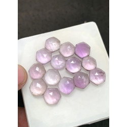 High Quality Natural Amethyst Rose Cut Hexagon Shape Cabochons Gemstone For Jewelry