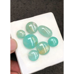 High Quality Natural Amazonite and Golden Rutile Doublet Smooth Mix Shape Cabochons Gemstone For Jewelry