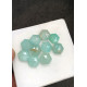 High Quality Natural Amazonite and Golden Rutile Crystal Doublet Rose Cut Hexagon Shape Cabochons Gemstone For Jewelry