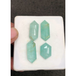 High Quality Natural Amazonite and Golden Rutile Crystal Doublet Rose Cut Mix Shape Cabochons Gemstone For Jewelry