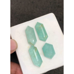 High Quality Natural Amazonite and Golden Rutile Crystal Doublet Rose Cut Mix Shape Cabochons Gemstone For Jewelry