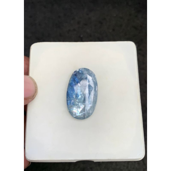 High Quality Natural Aqua Kyanite Rose Cut Oval Shape Cabochons Gemstone For Jewelry