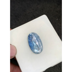 High Quality Natural Aqua Kyanite Rose Cut Oval Shape Cabochons Gemstone For Jewelry