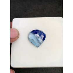 High Quality Natural Aqua Kyanite Rose Cut Heart Shape Cabochons Gemstone For Jewelry