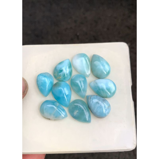 High Quality Natural Larimar Smooth Pear Shape Cabochons Gemstone For Jewelry