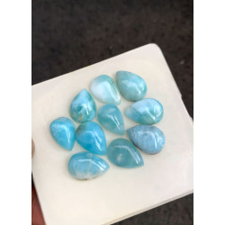 High Quality Natural Larimar Smooth Pear Shape Cabochons Gemstone For Jewelry